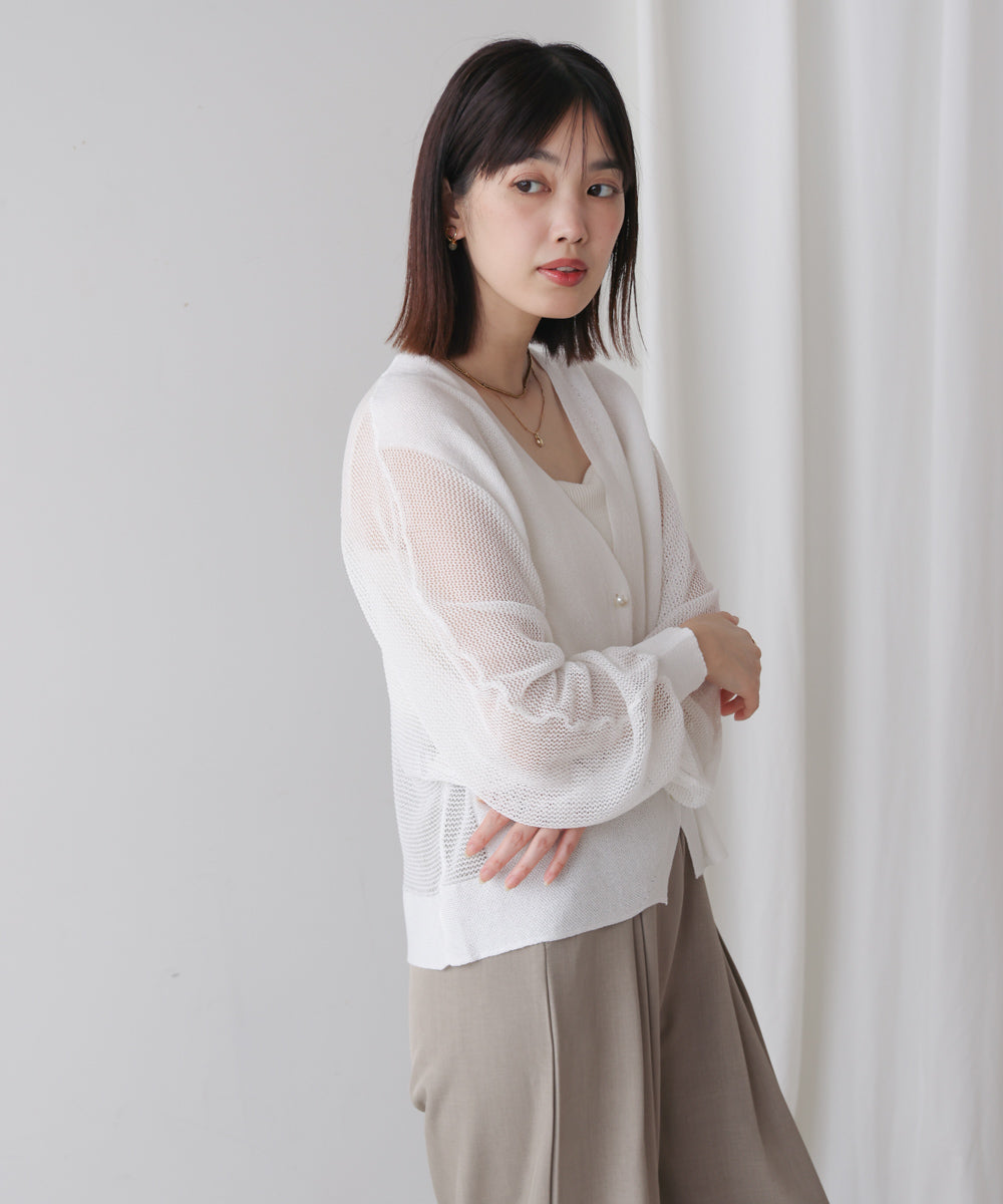 サマーニットパールカーデ