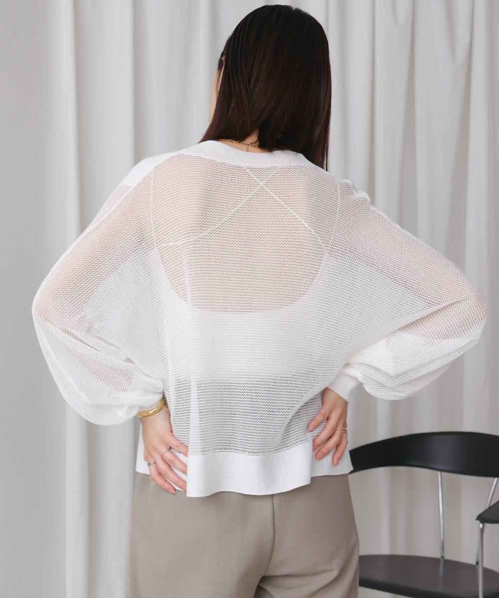 サマーニットパールカーデ