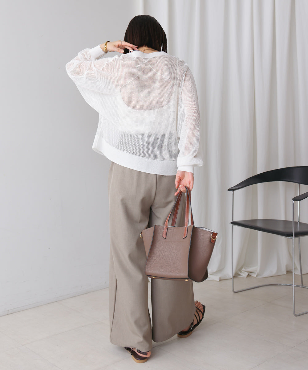 サマーニットパールカーデ