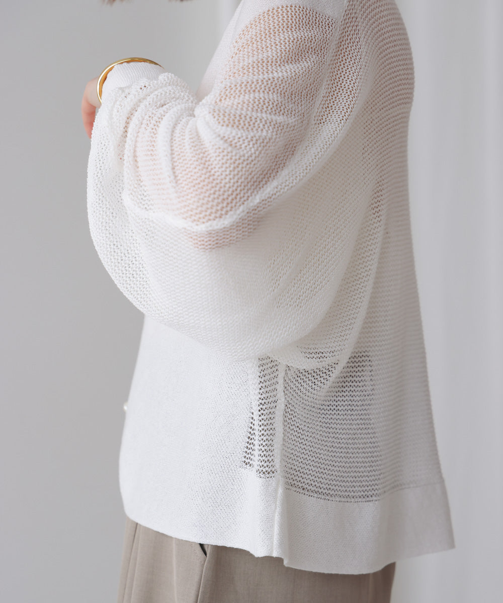 サマーニットパールカーデ