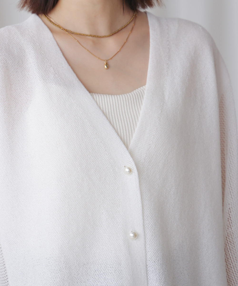 サマーニットパールカーデ