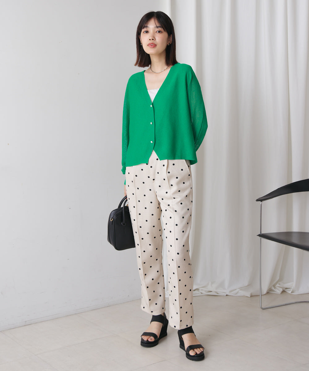 サマーニットパールカーデ