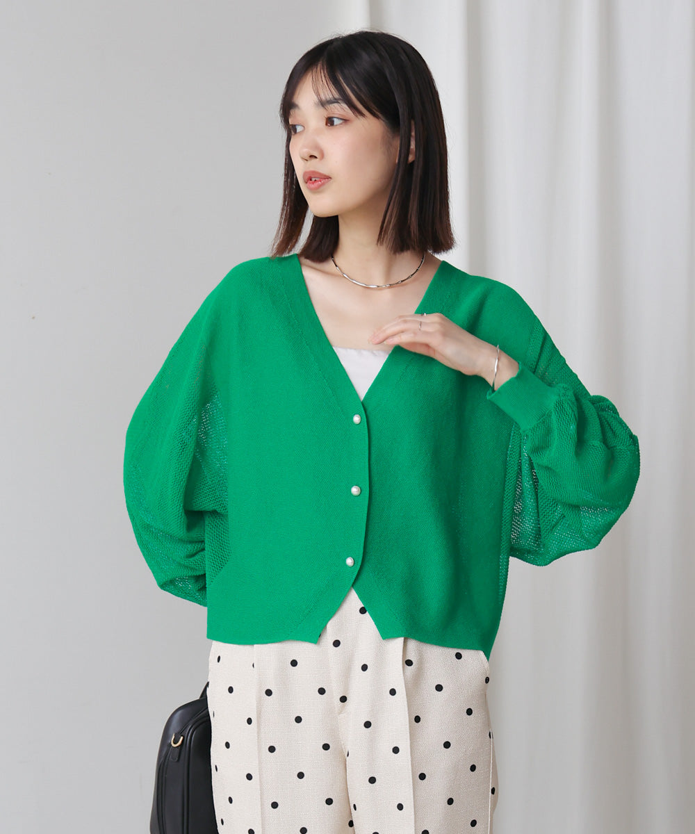 サマーニットパールカーデ