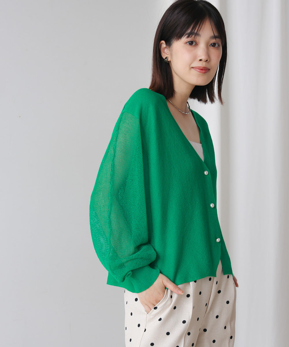 サマーニットパールカーデ