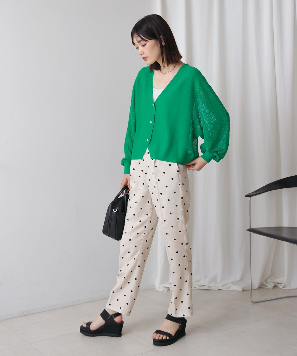 サマーニットパールカーデ