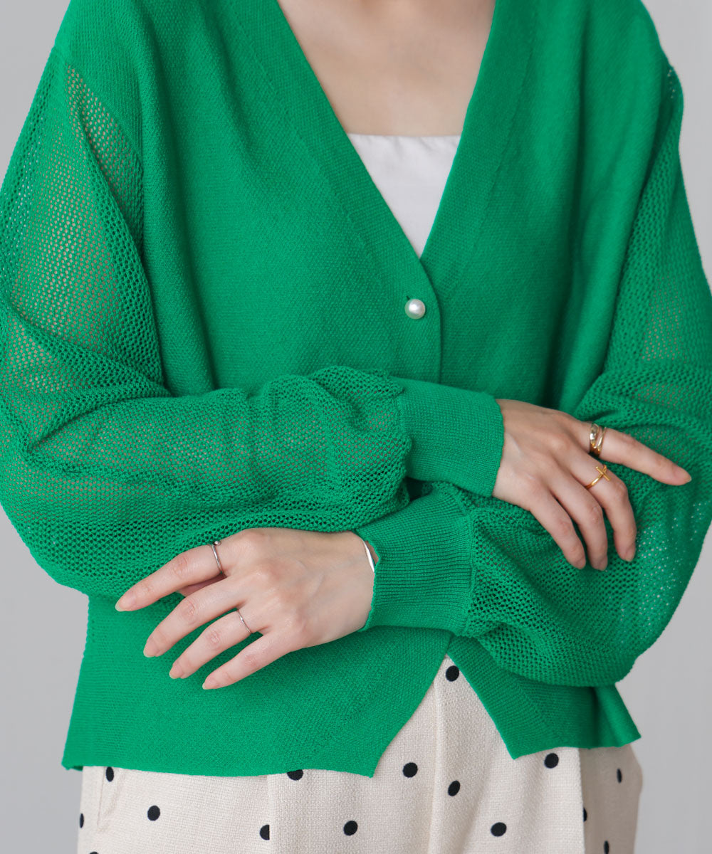 サマーニットパールカーデ