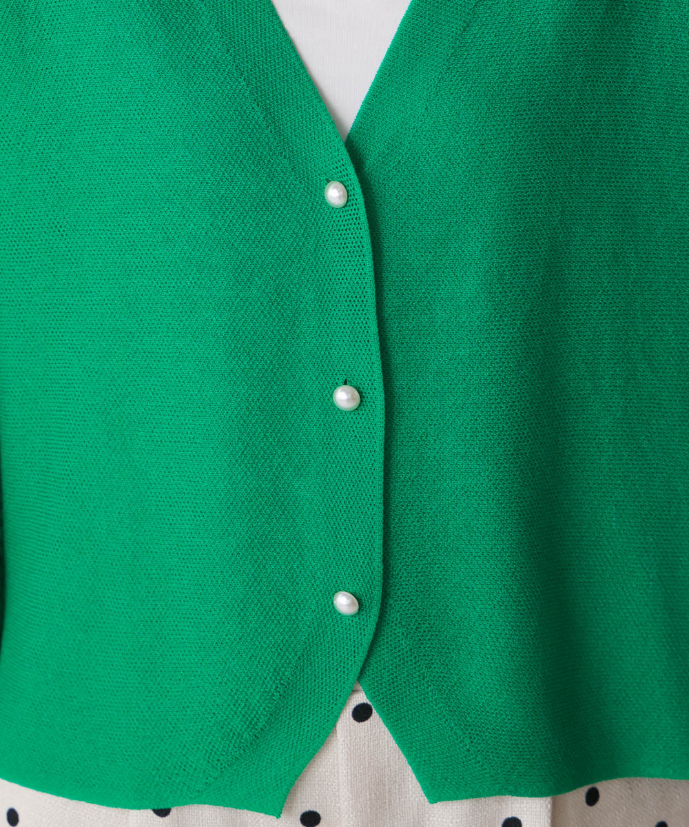 サマーニットパールカーデ