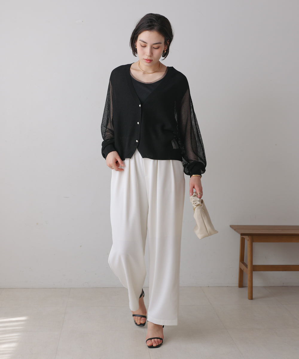 サマーニットパールカーデ