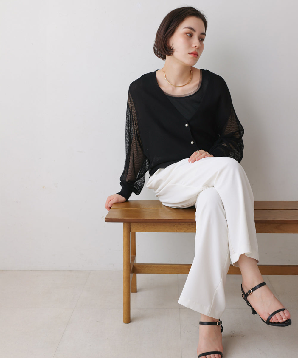 サマーニットパールカーデ