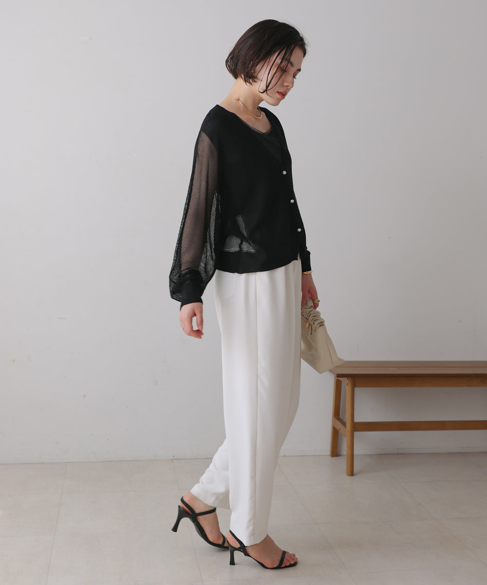 サマーニットパールカーデ