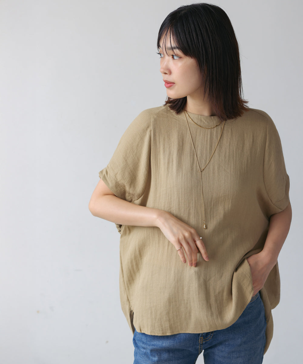 リネン混リラックスプルオーバー