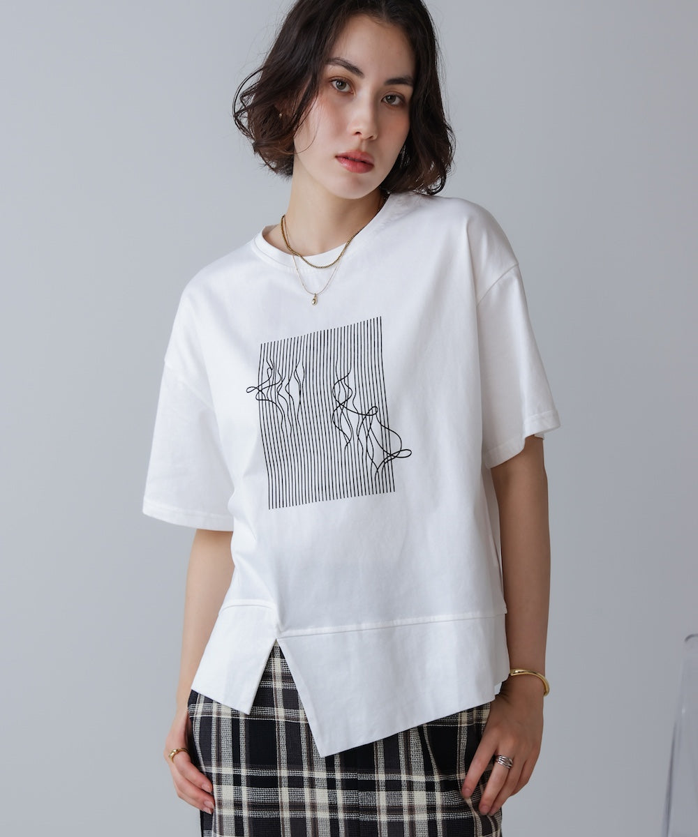 アートプリント5分袖Tシャツ