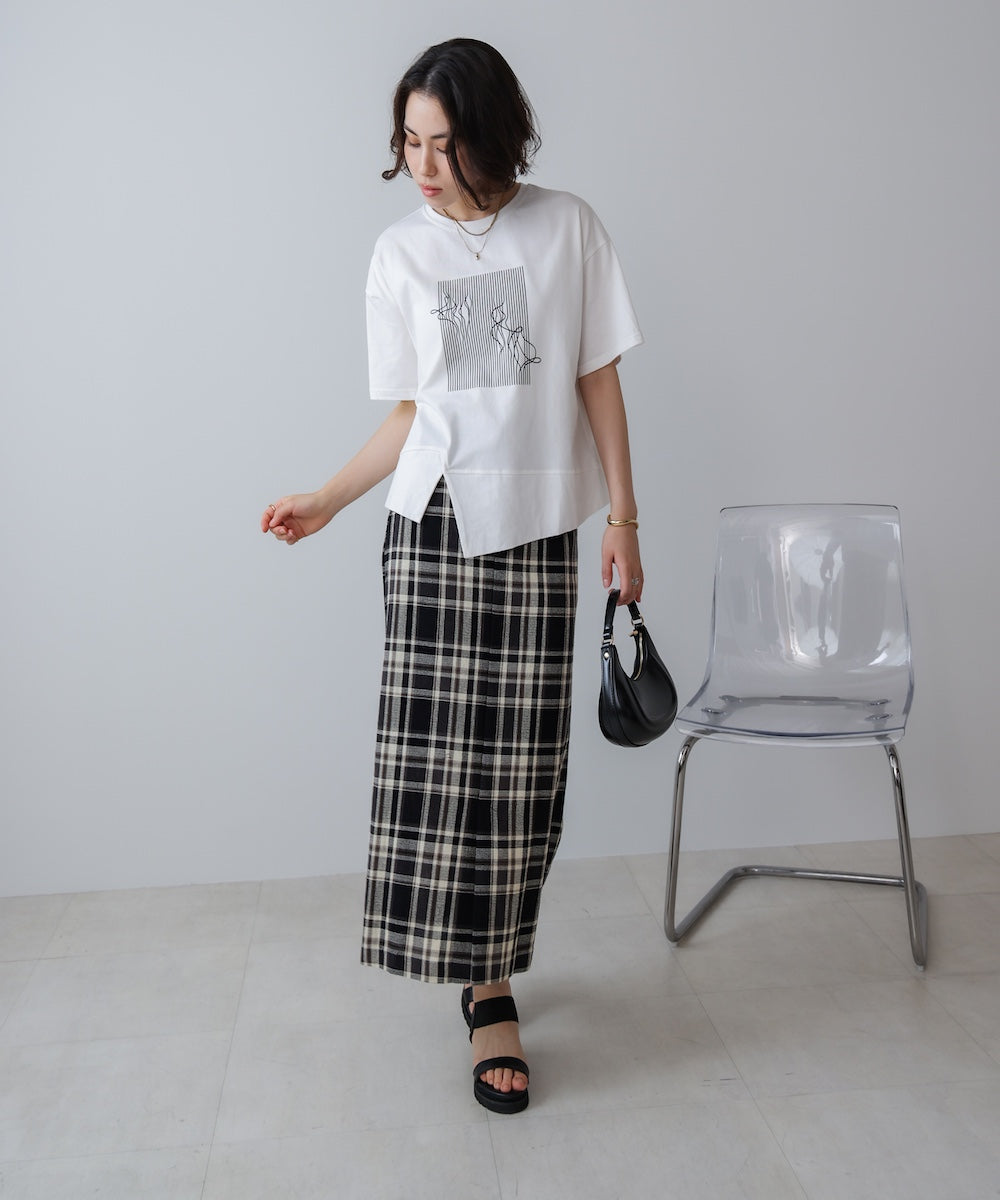 アートプリント5分袖Tシャツ