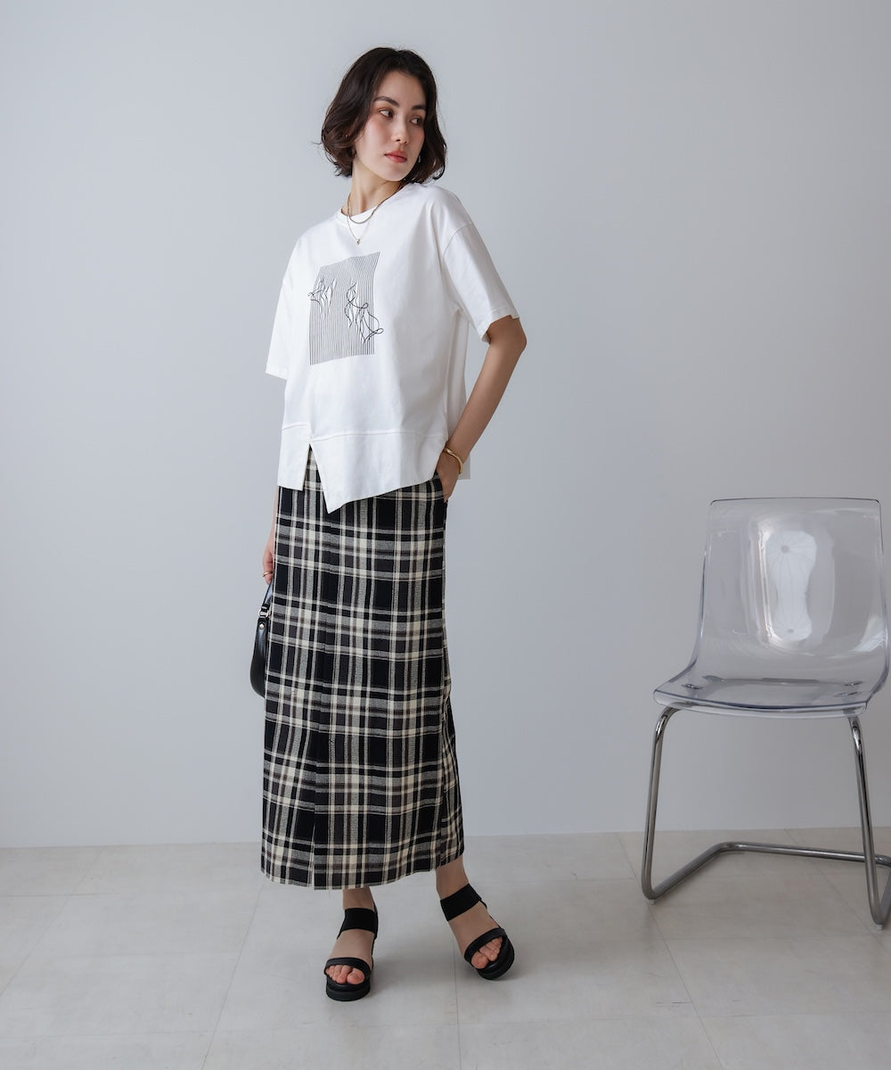 アートプリント5分袖Tシャツ