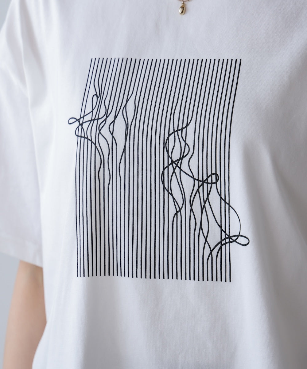 アートプリント5分袖Tシャツ