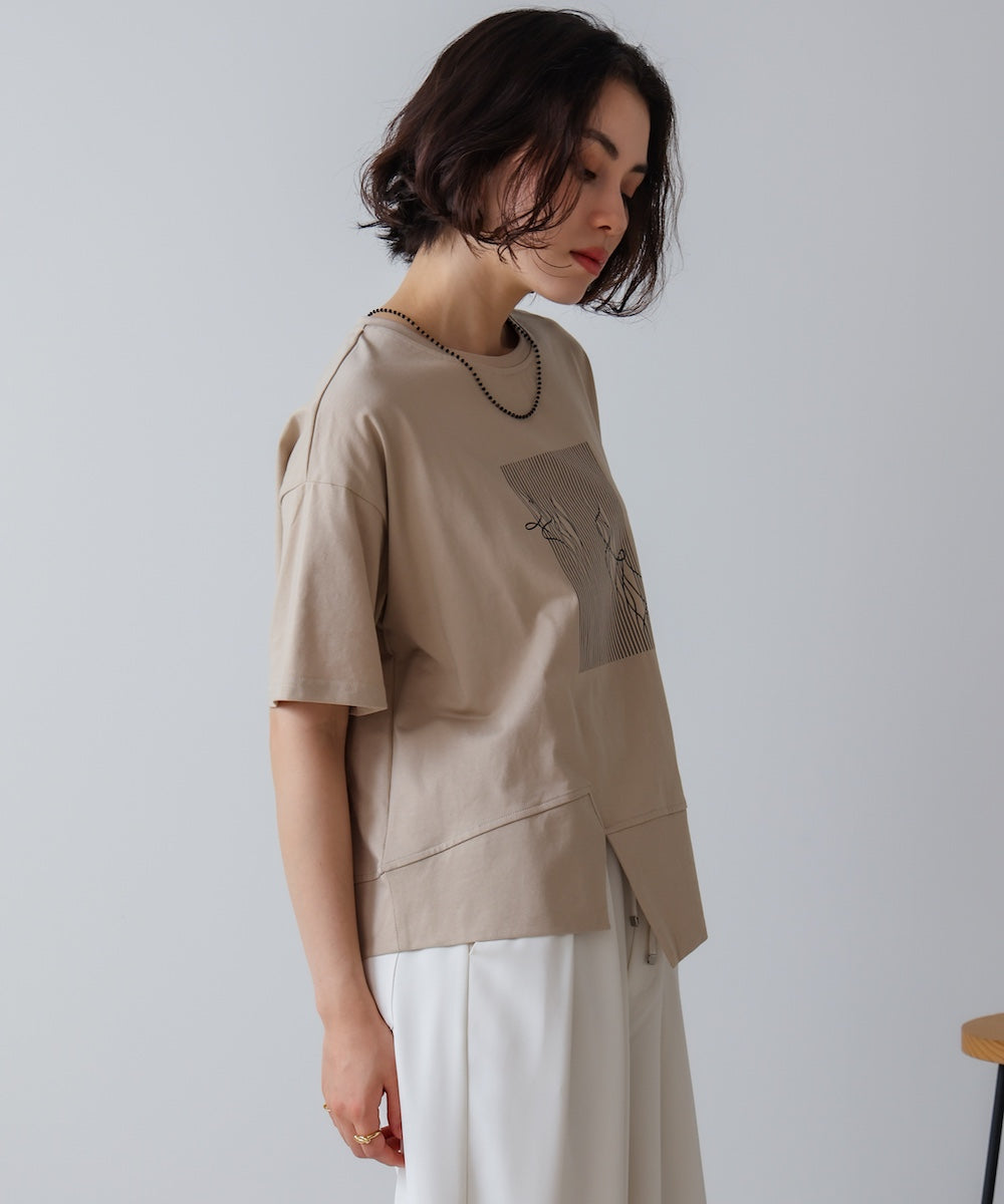 アートプリント5分袖Tシャツ