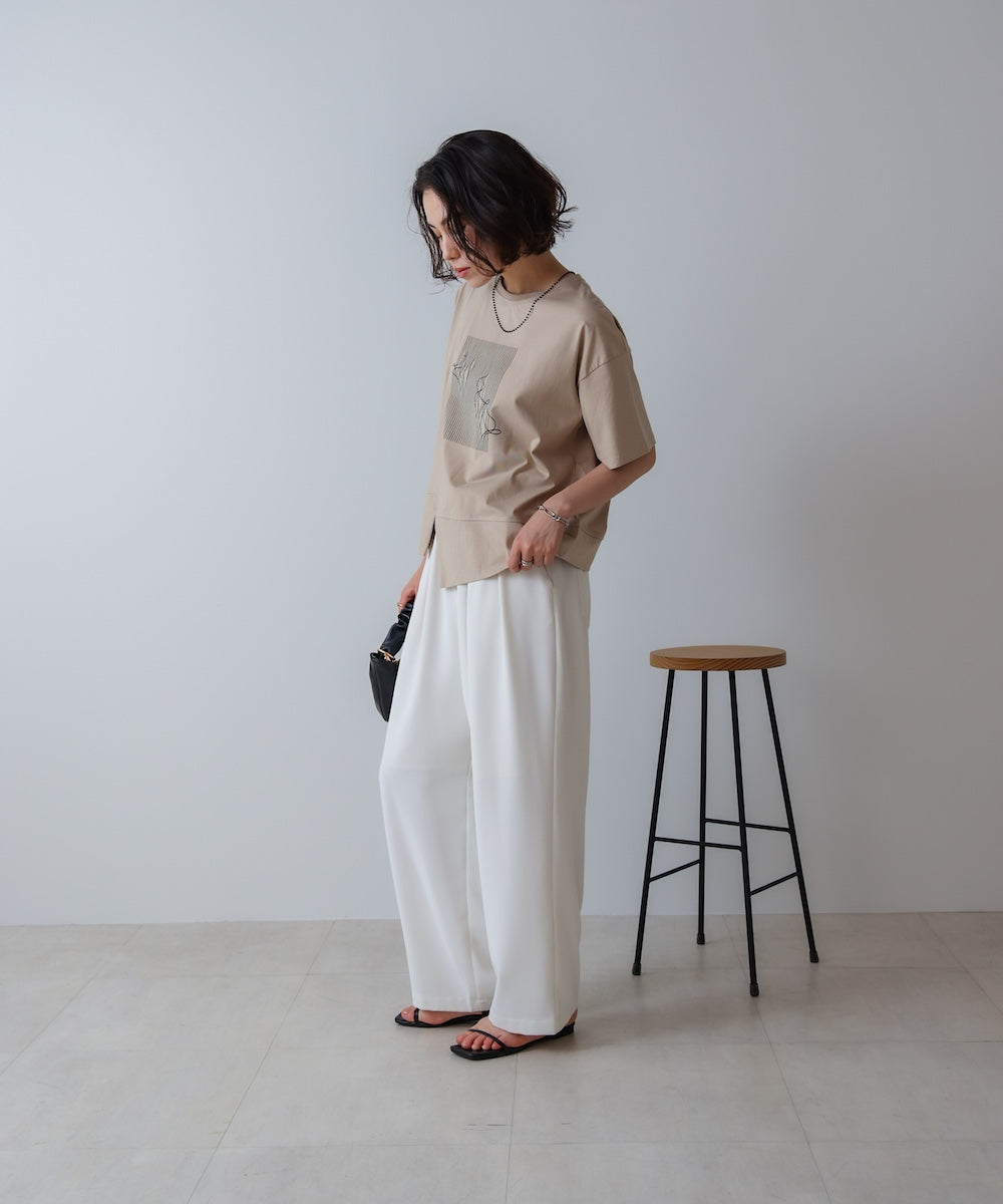 アートプリント5分袖Tシャツ