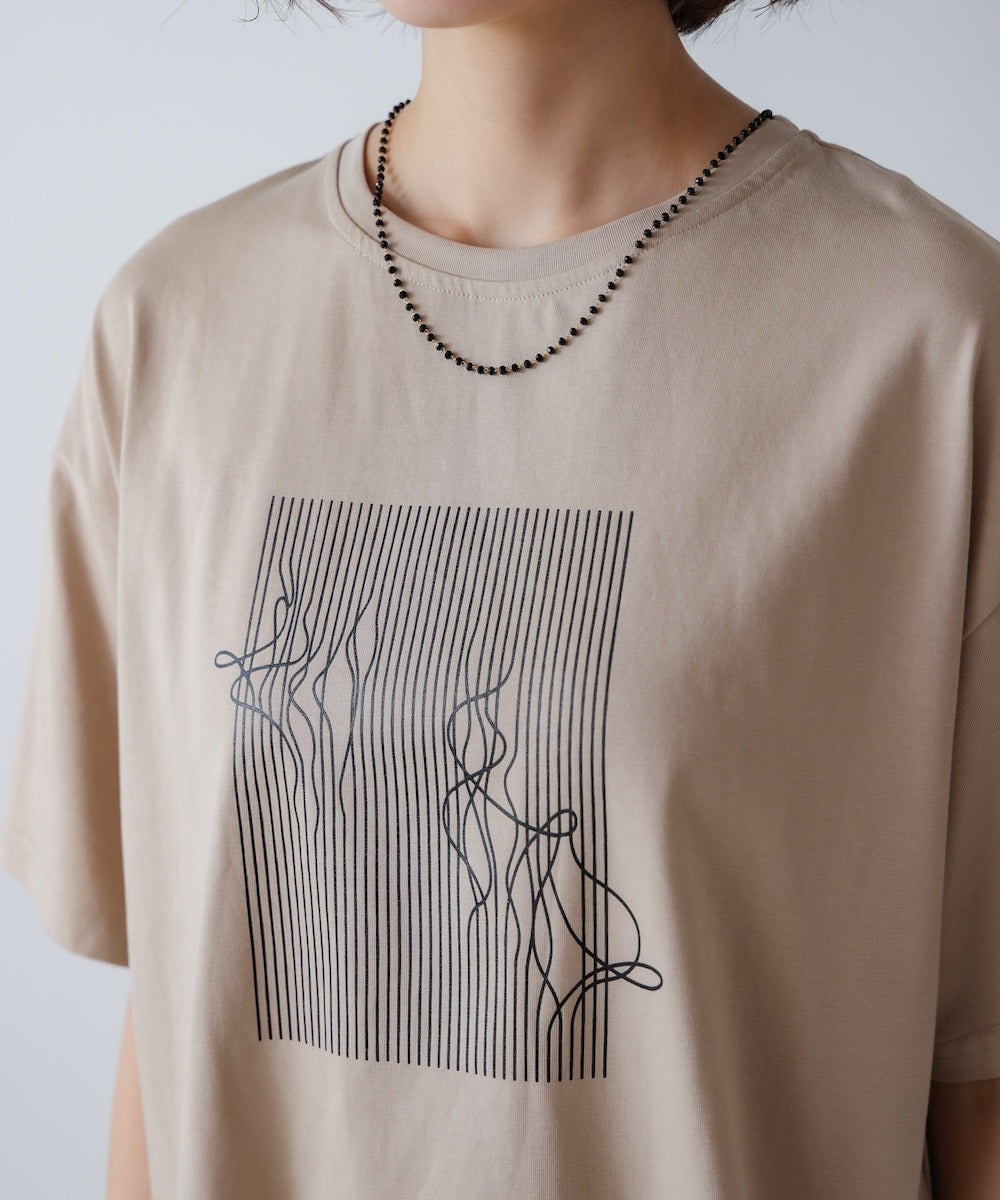 アートプリント5分袖Tシャツ