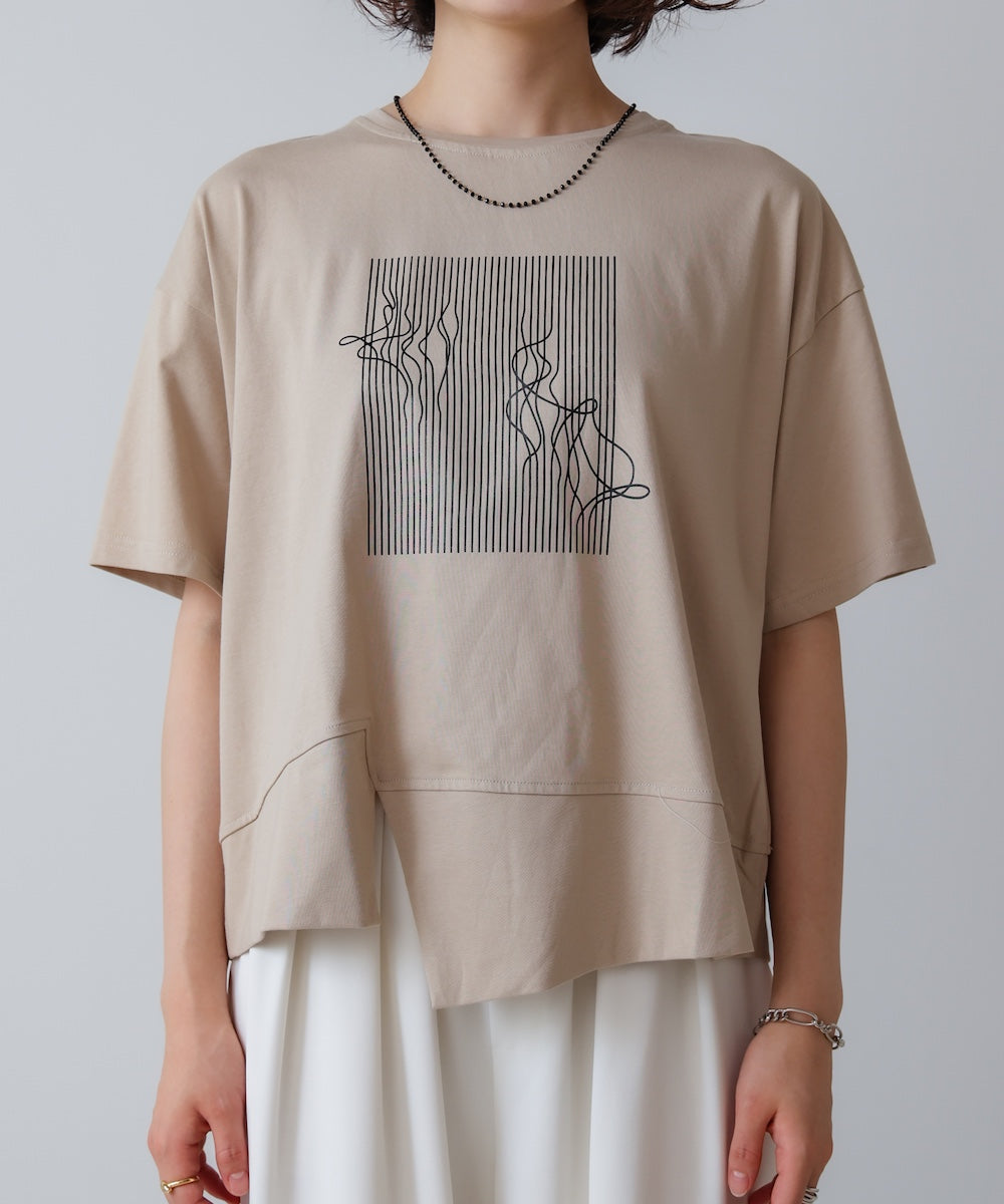 アートプリント5分袖Tシャツ