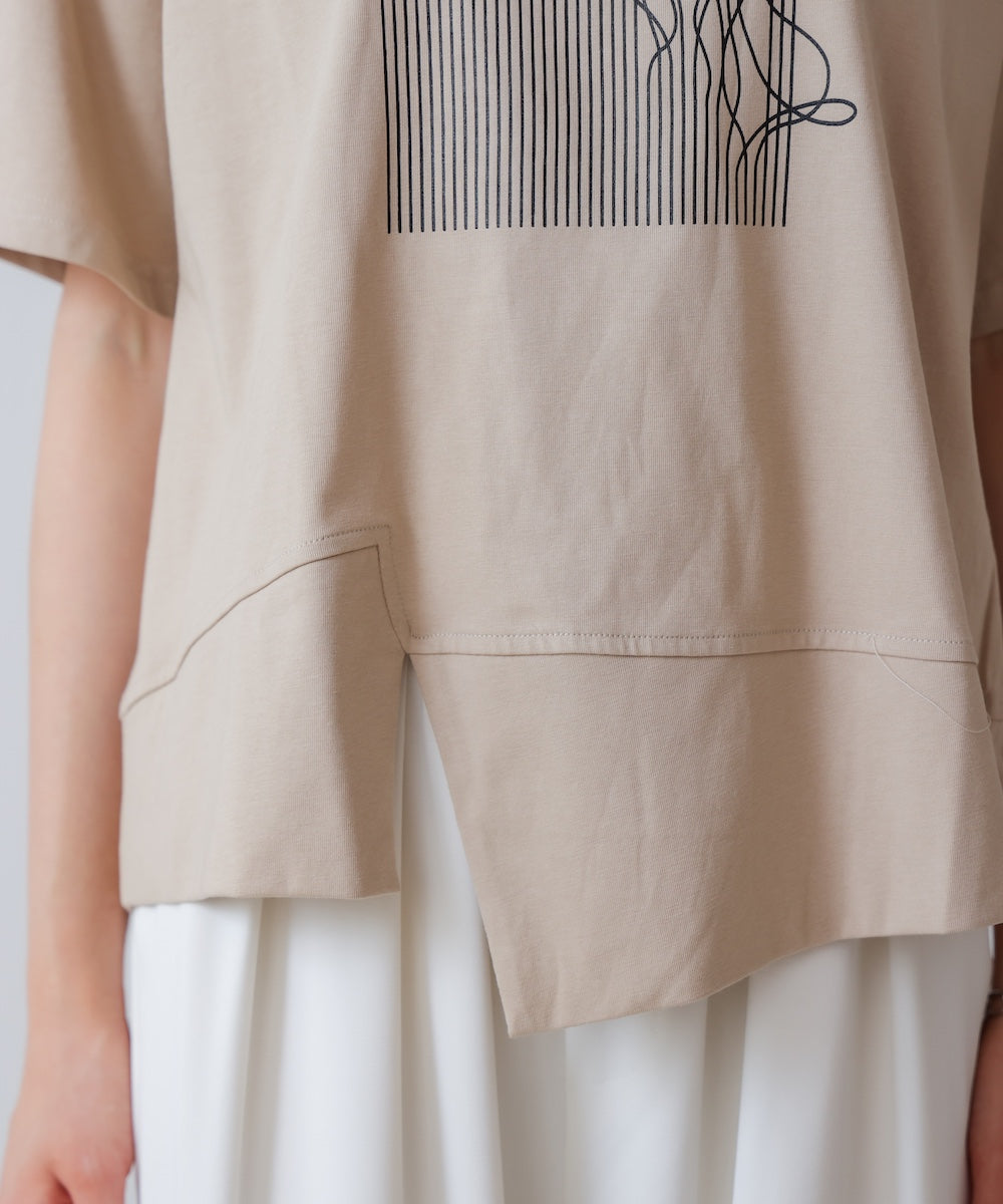 アートプリント5分袖Tシャツ