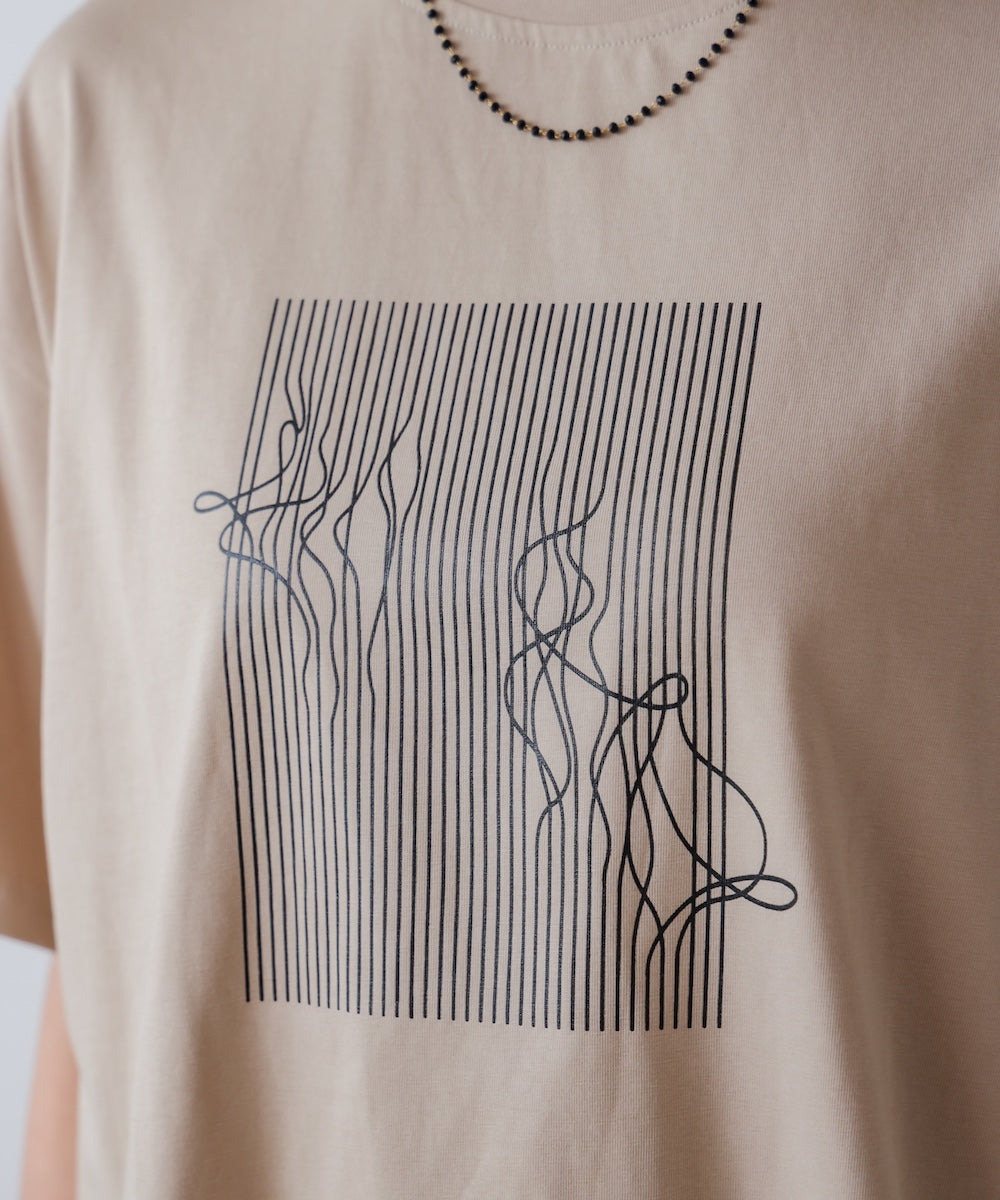 アートプリント5分袖Tシャツ