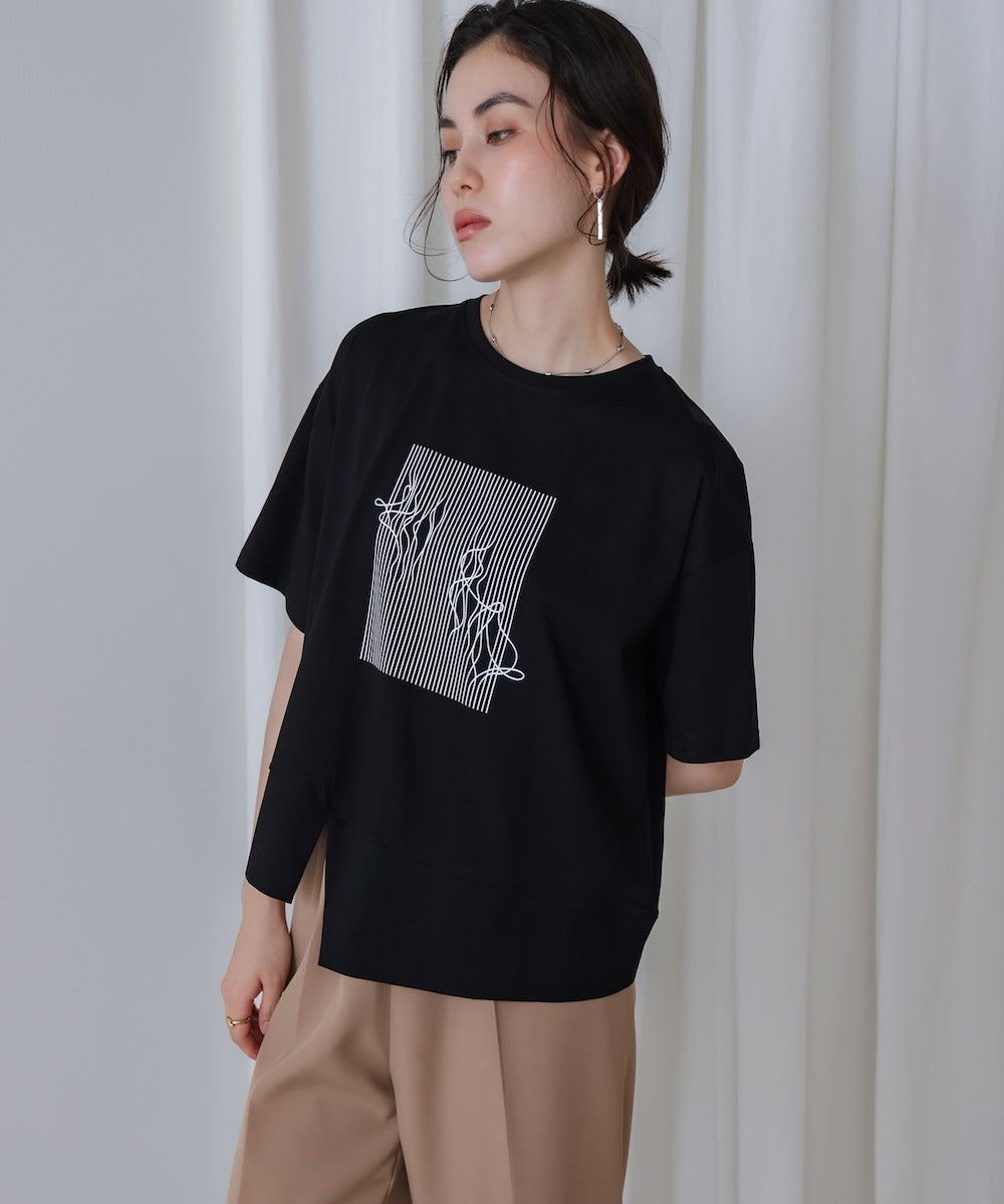 アートプリント5分袖Tシャツ