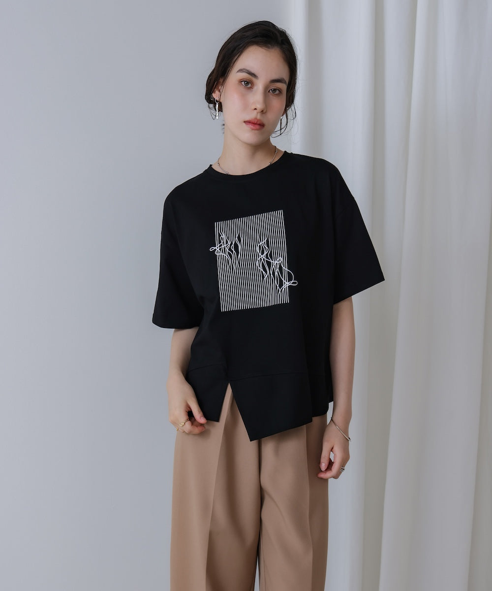 アートプリント5分袖Tシャツ