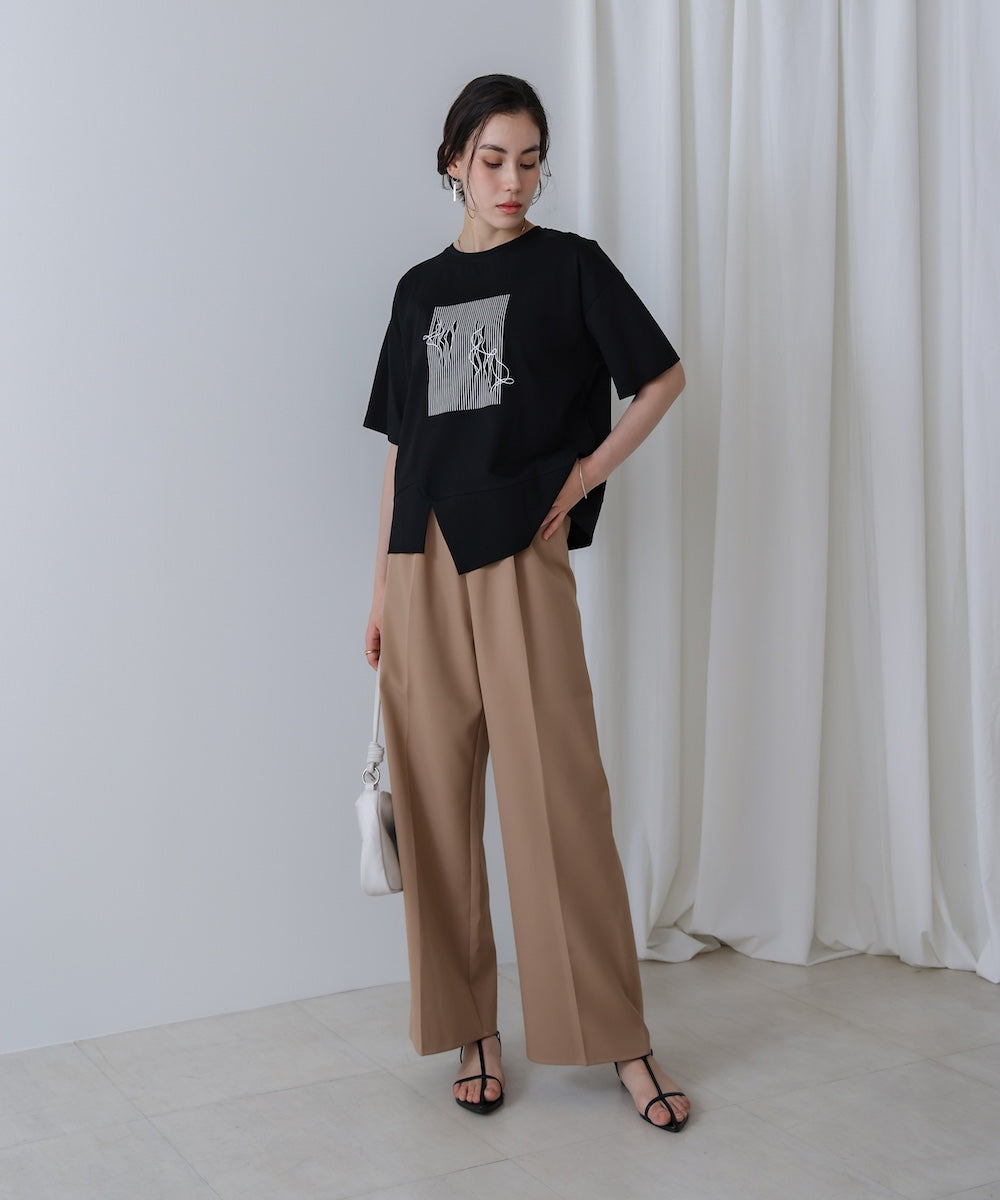 アートプリント5分袖Tシャツ