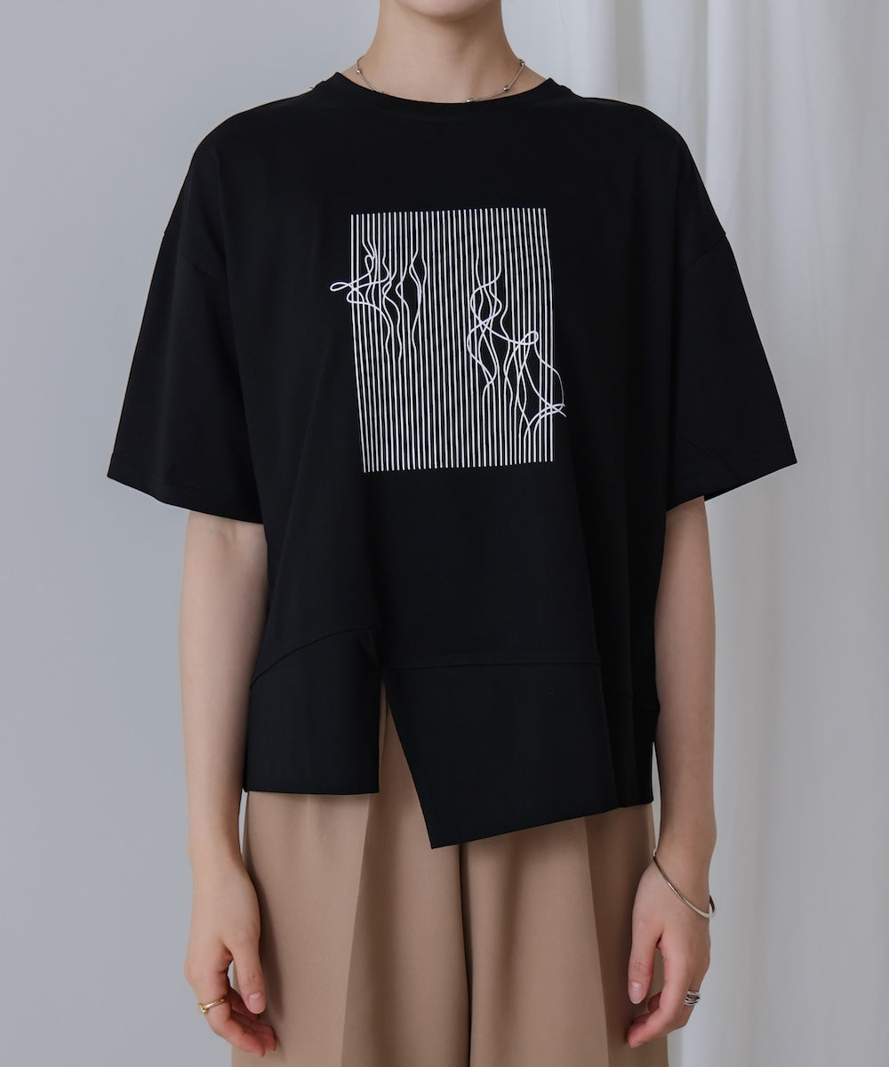 アートプリント5分袖Tシャツ