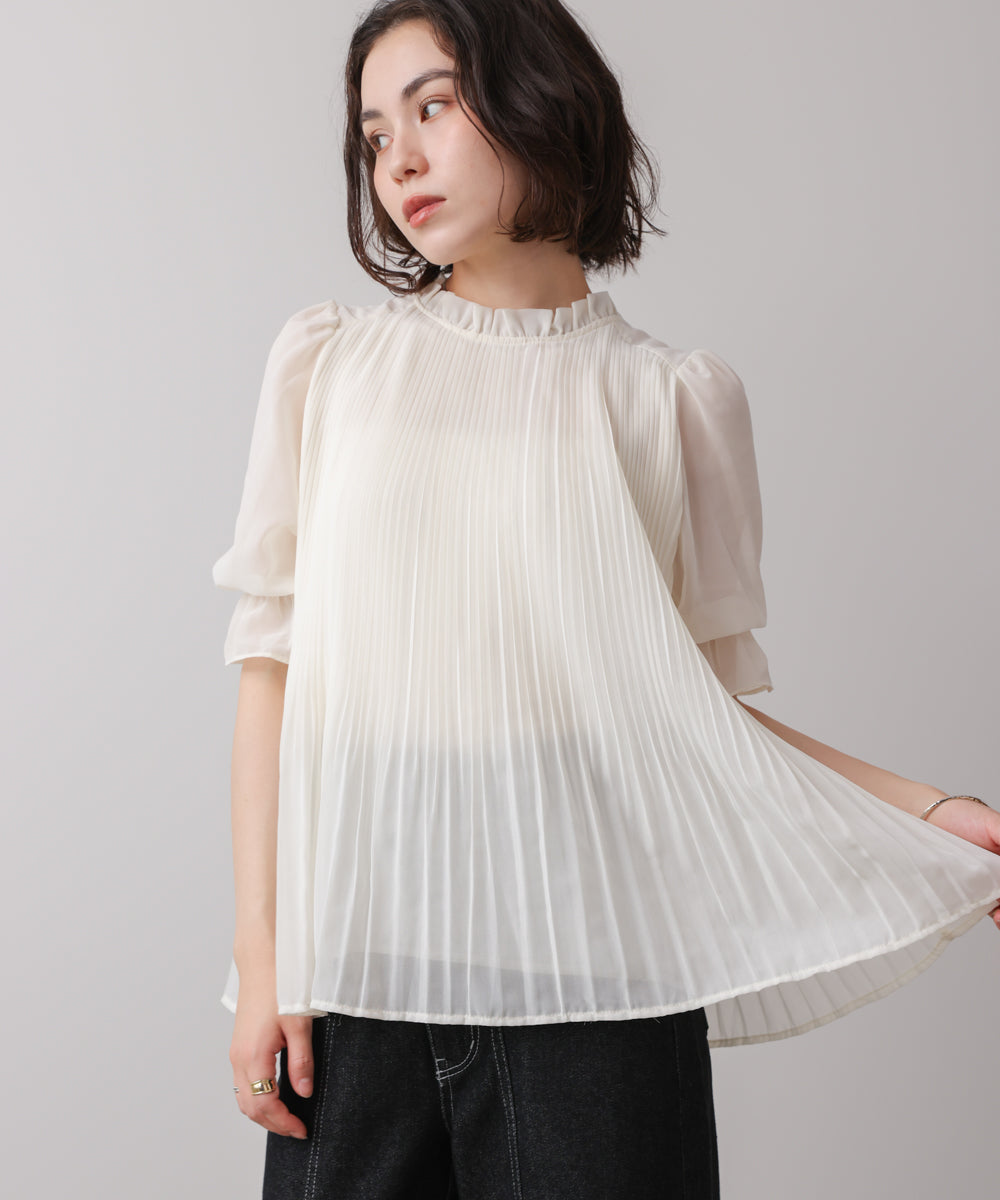 2WAYハーフスリーブブラウス