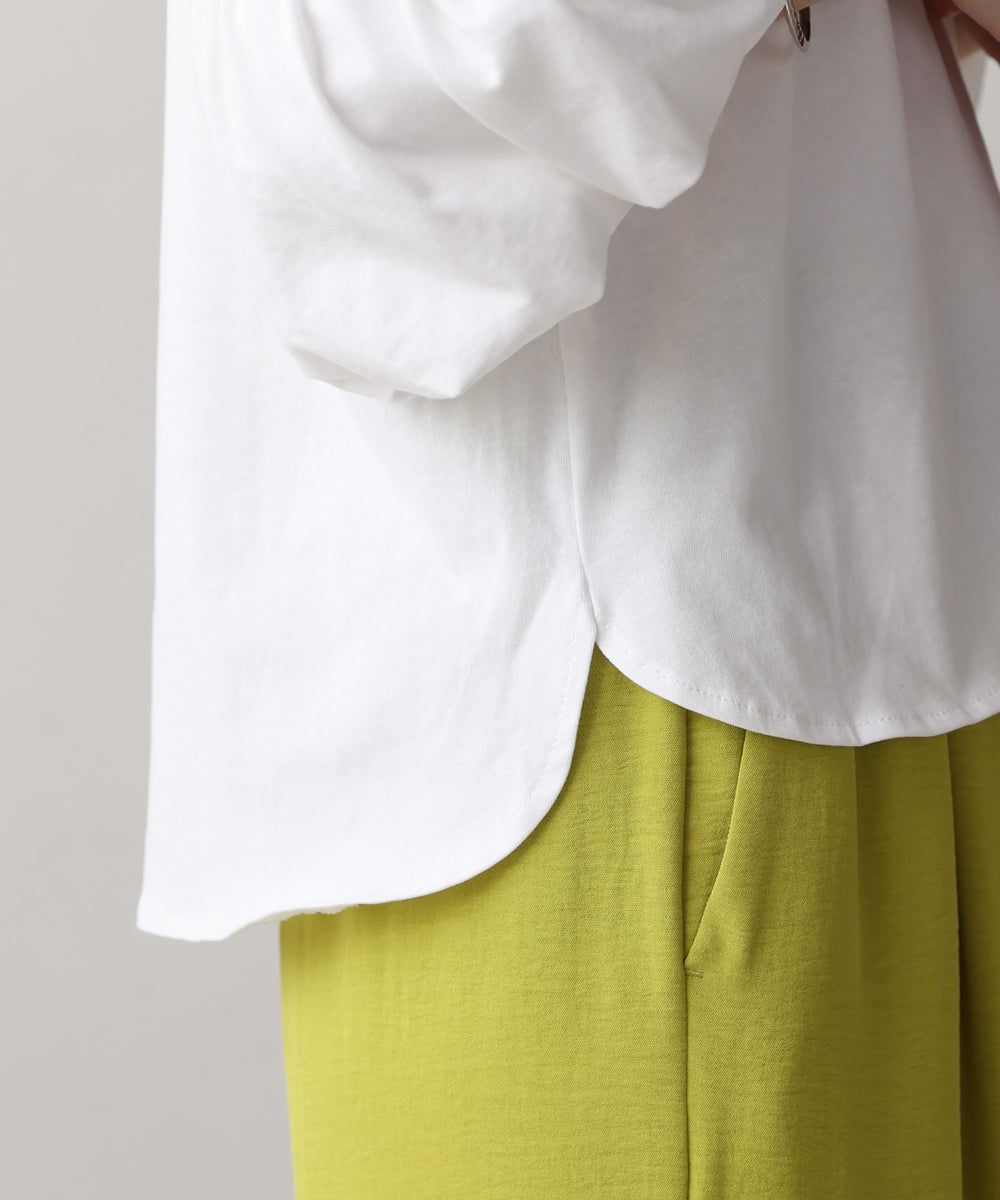 袖レース切替ブラウス