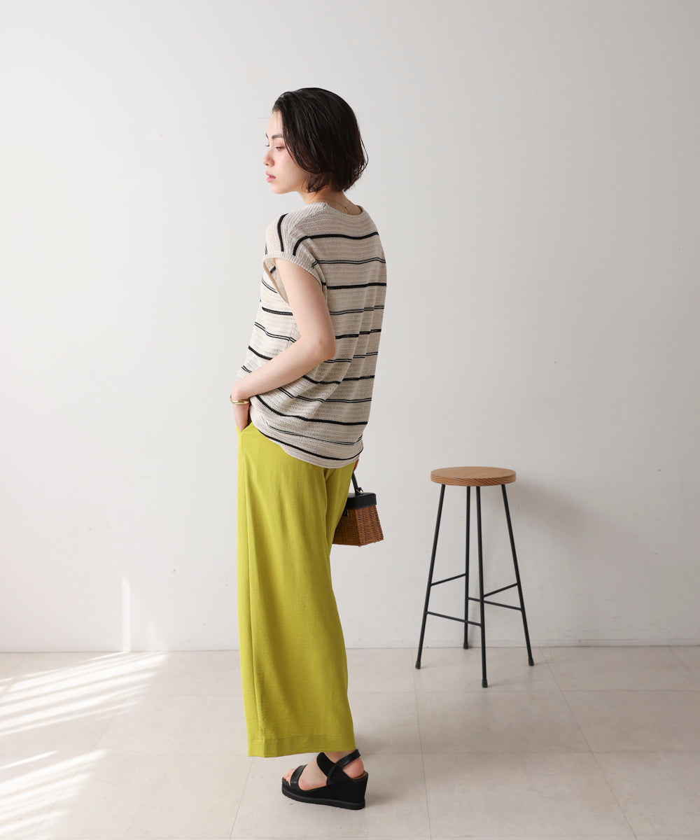 シースルーボーダーニットベスト