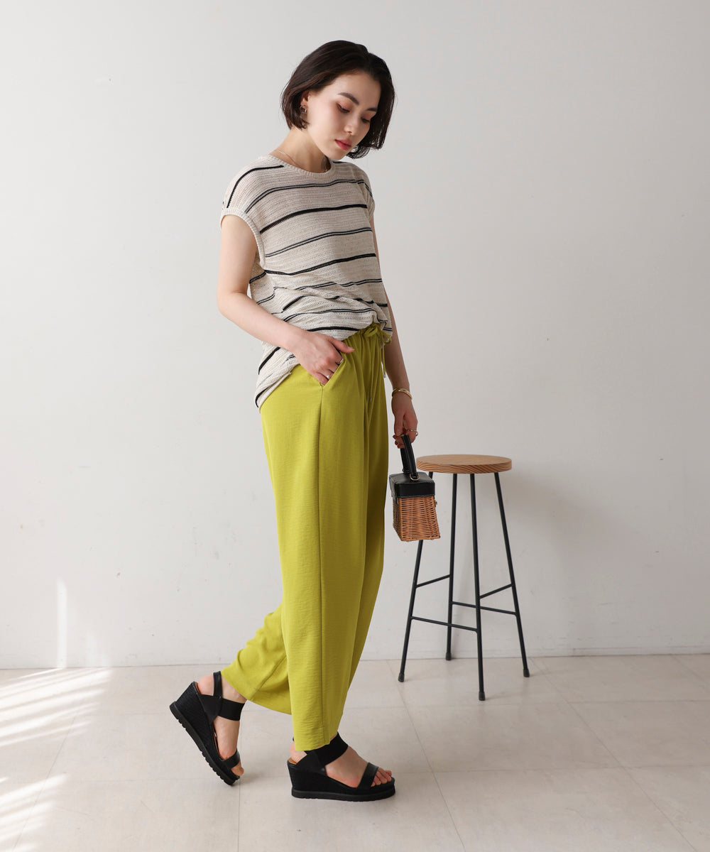 シースルーボーダーニットベスト