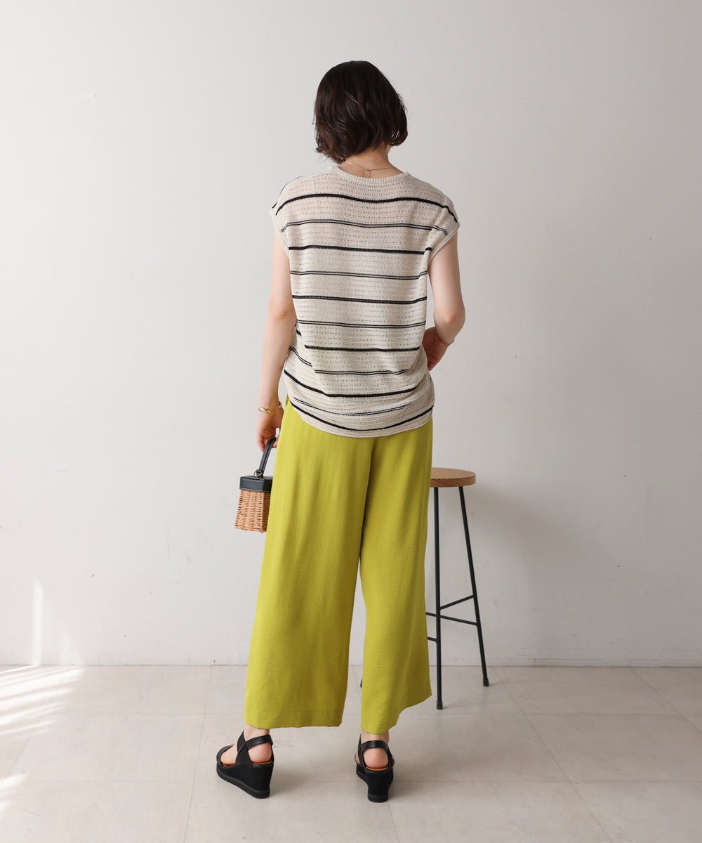 シースルーボーダーニットベスト