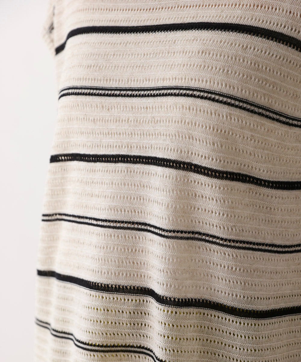 シースルーボーダーニットベスト