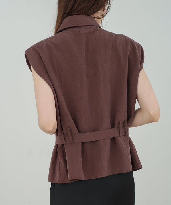 肩パット入りベストトップス