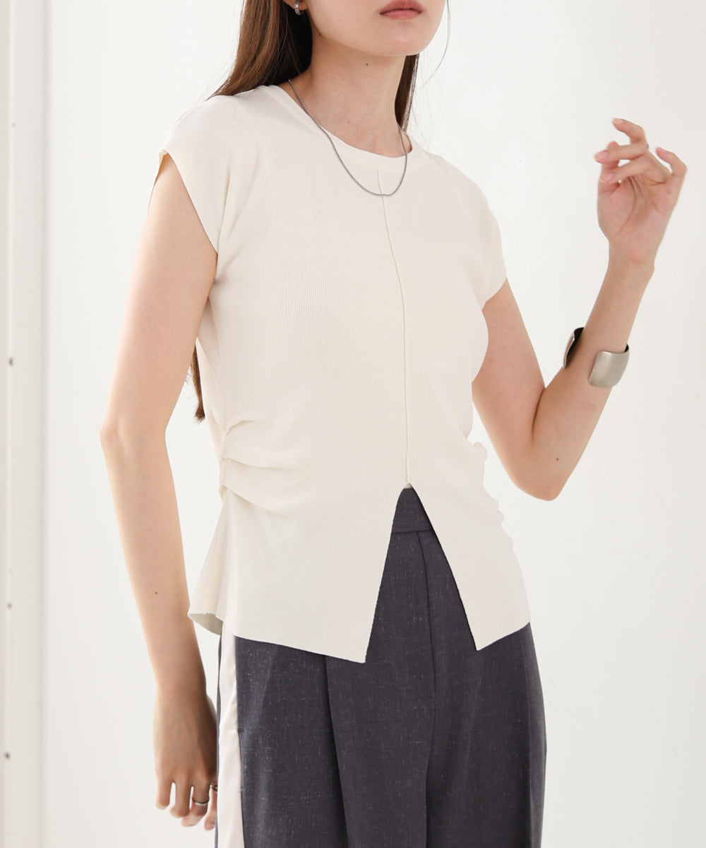 フロントスリット サマーニットTシャツ