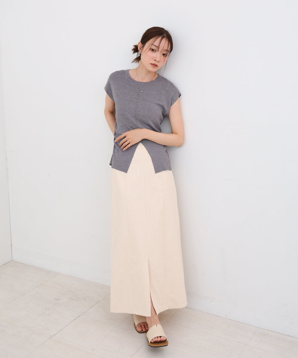 フロントスリット サマーニットTシャツ