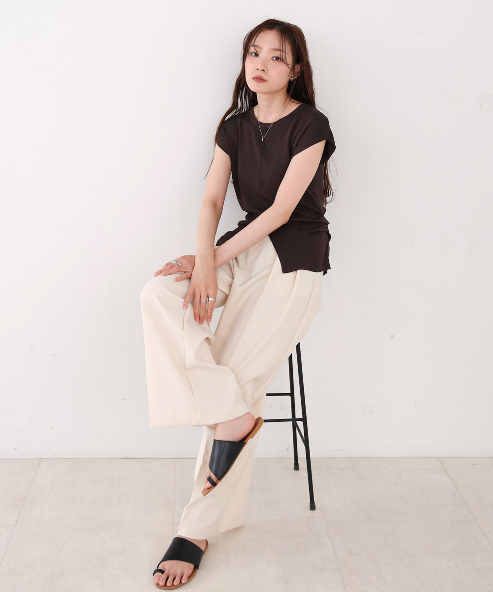 フロントスリット サマーニットTシャツ