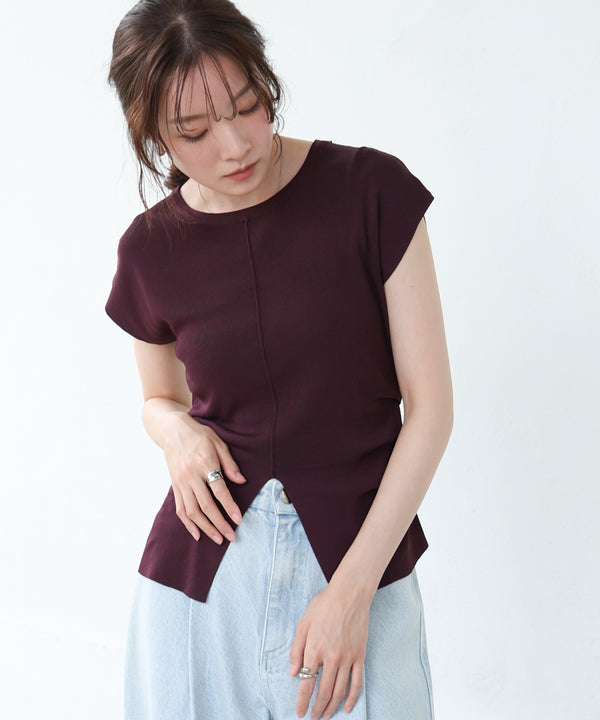 フロントスリット サマーニットTシャツ