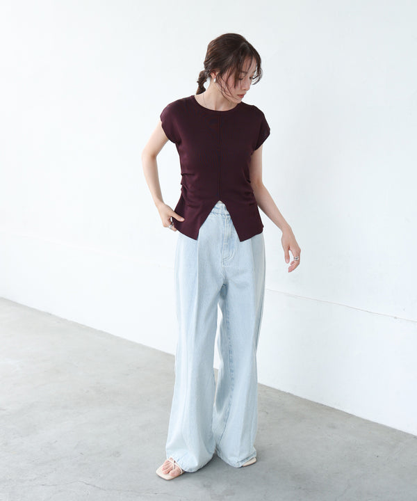 フロントスリット サマーニットTシャツ