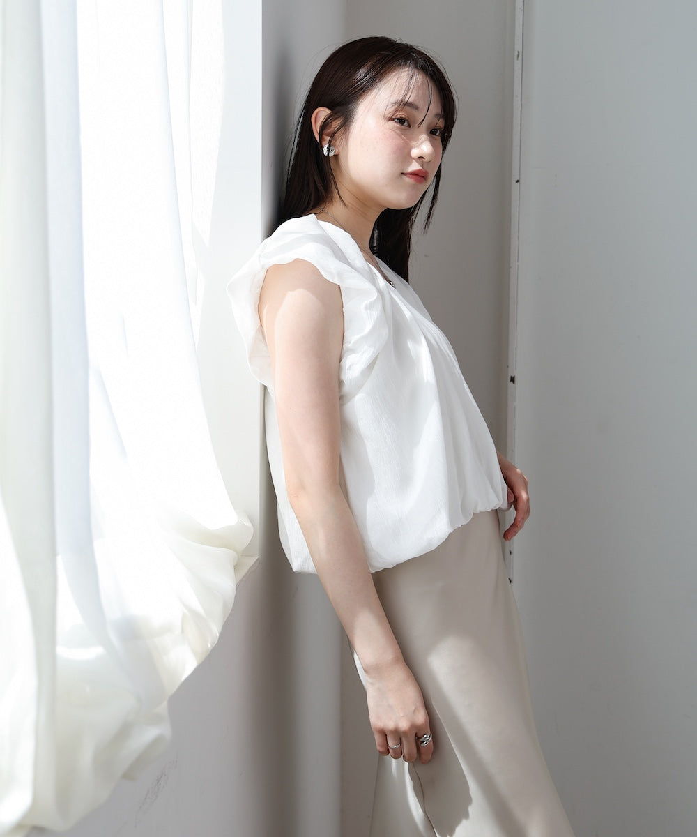 バルーンタックデザインブラウス