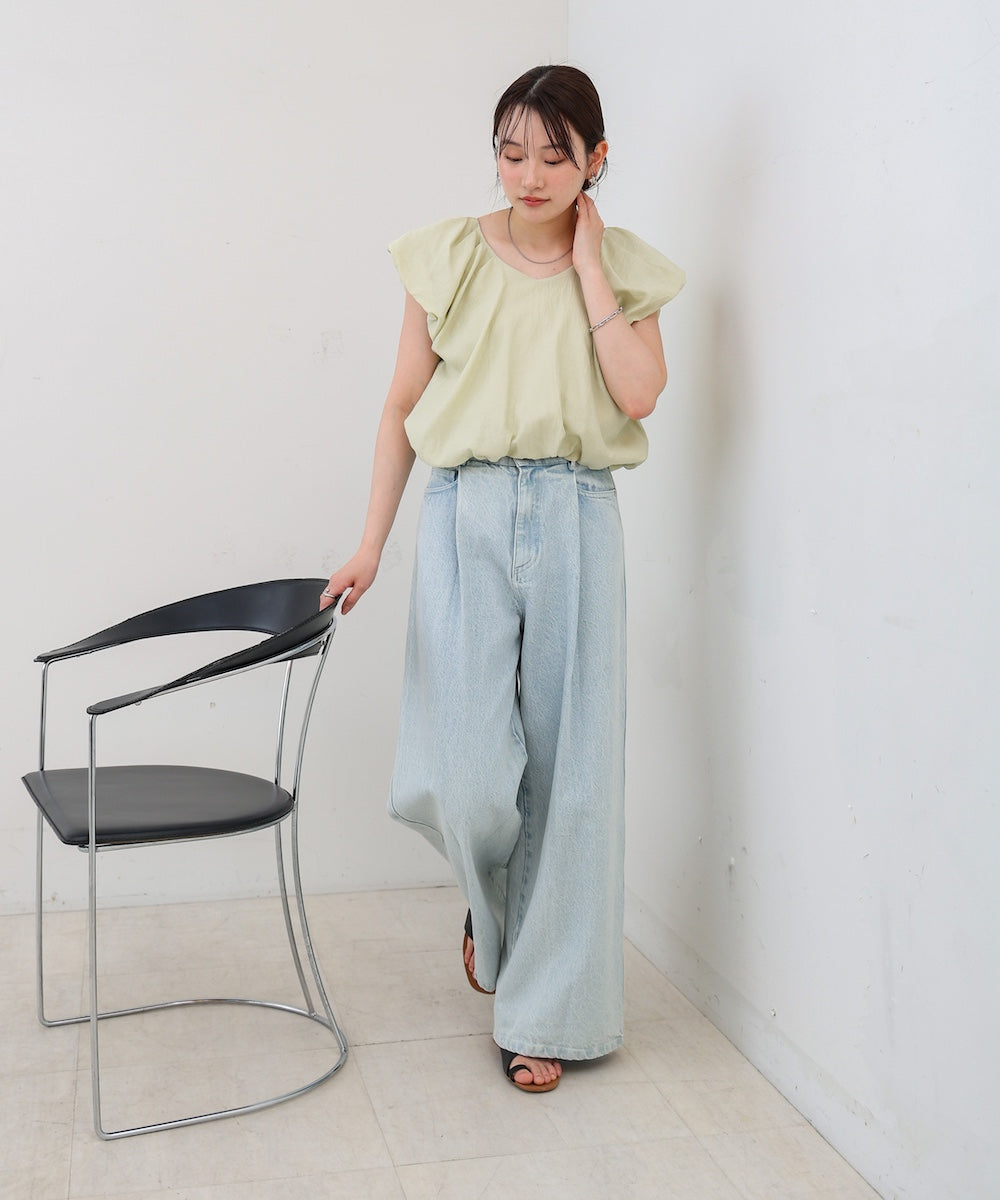 バルーンタックデザインブラウス