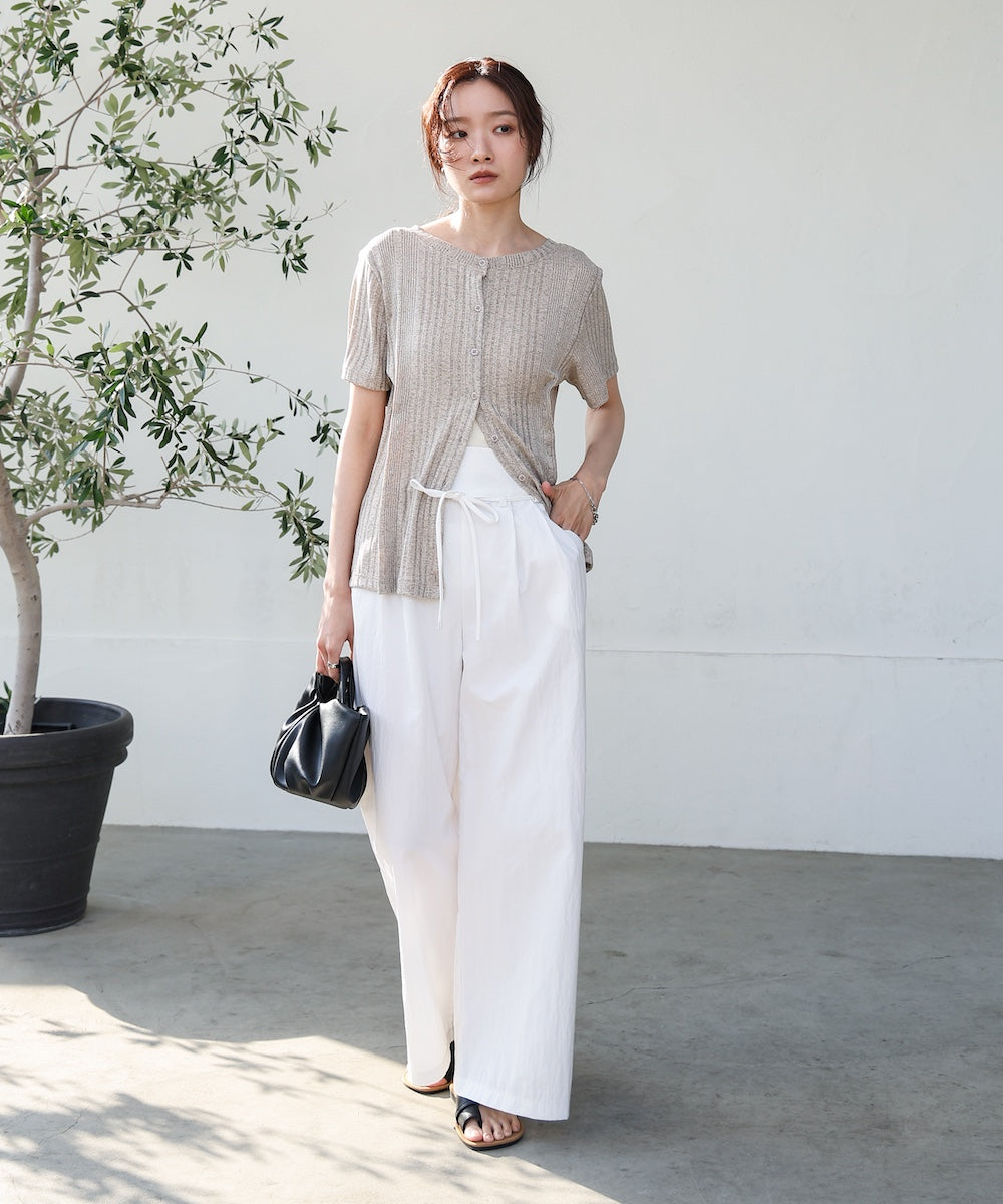 【S・Mサイズ展開】ダブルタクウエストデザインパンツ