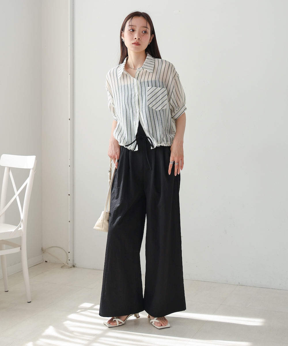 【S・Mサイズ展開】ダブルタクウエストデザインパンツ