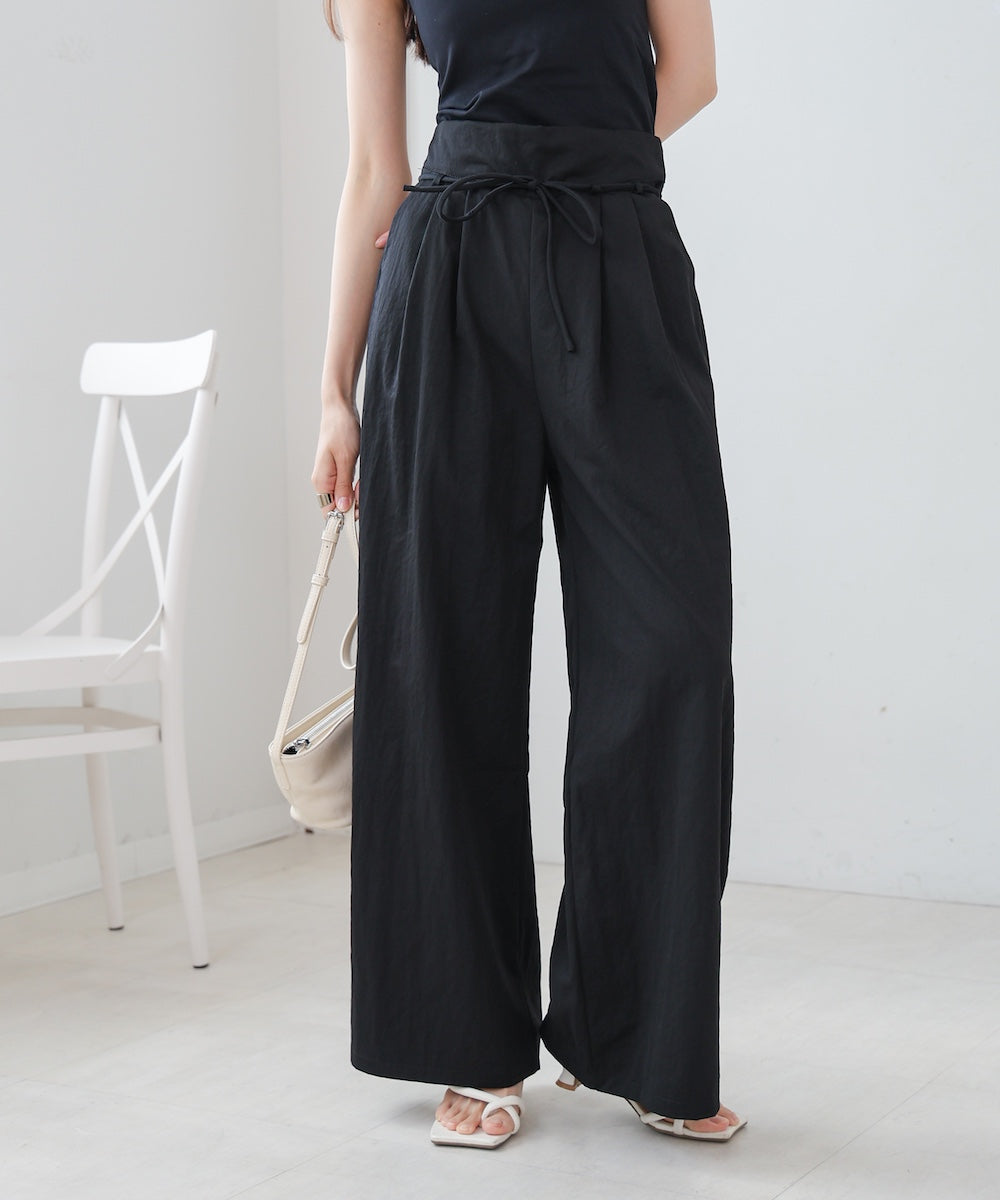 【S・Mサイズ展開】ダブルタクウエストデザインパンツ