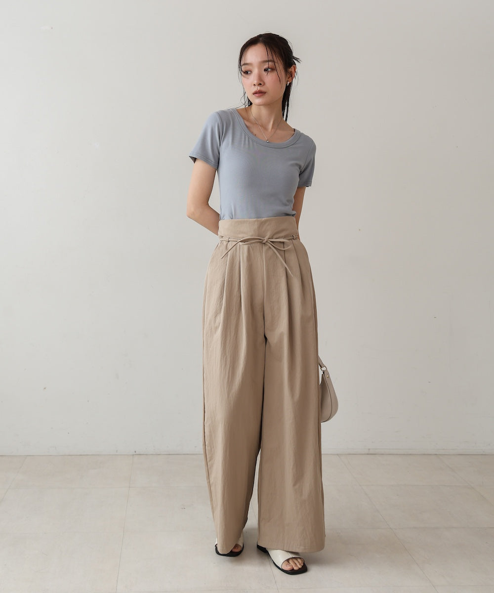 【S・Mサイズ展開】ダブルタクウエストデザインパンツ