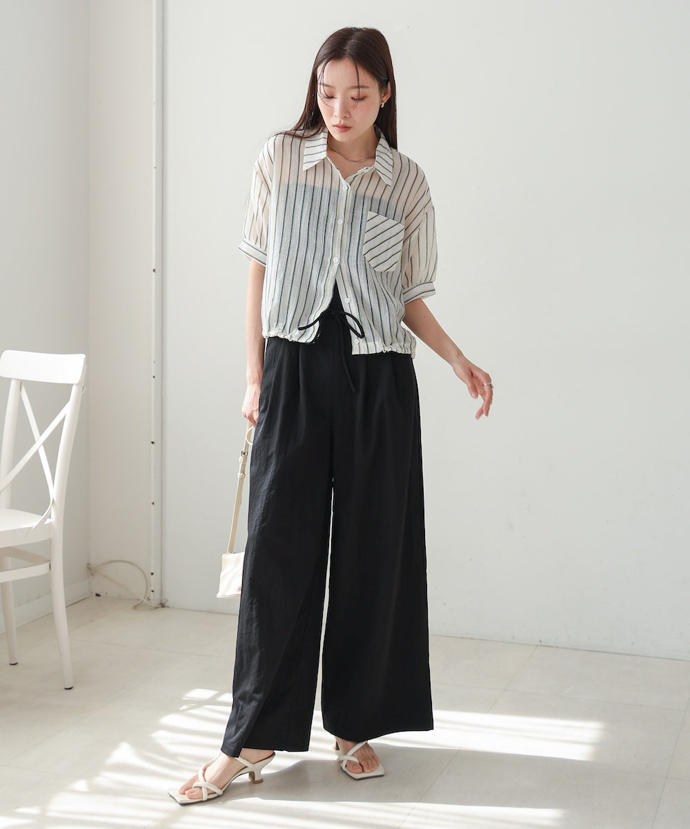 【S・Mサイズ展開】ダブルタクウエストデザインパンツ