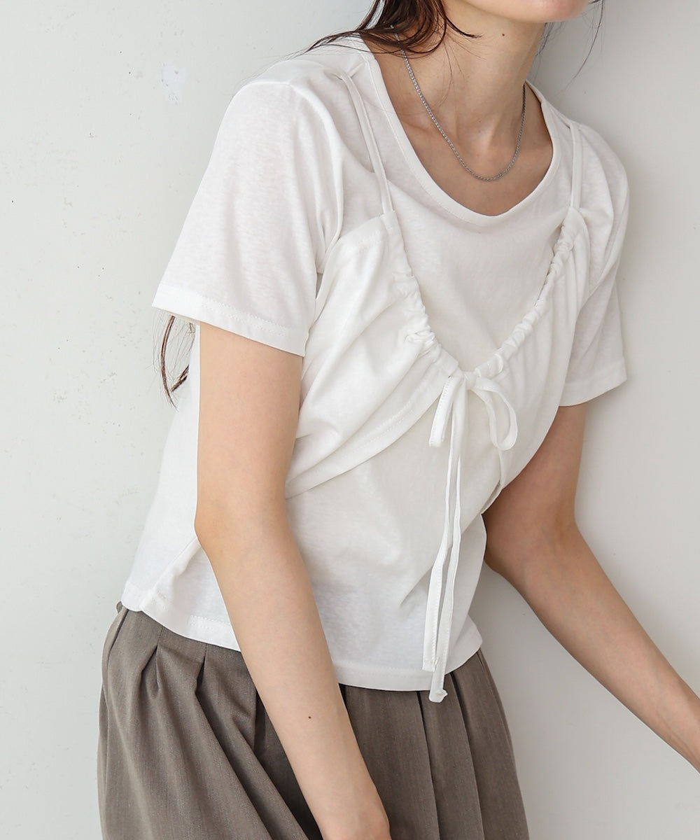 ビスチェレイヤードデザイントップス