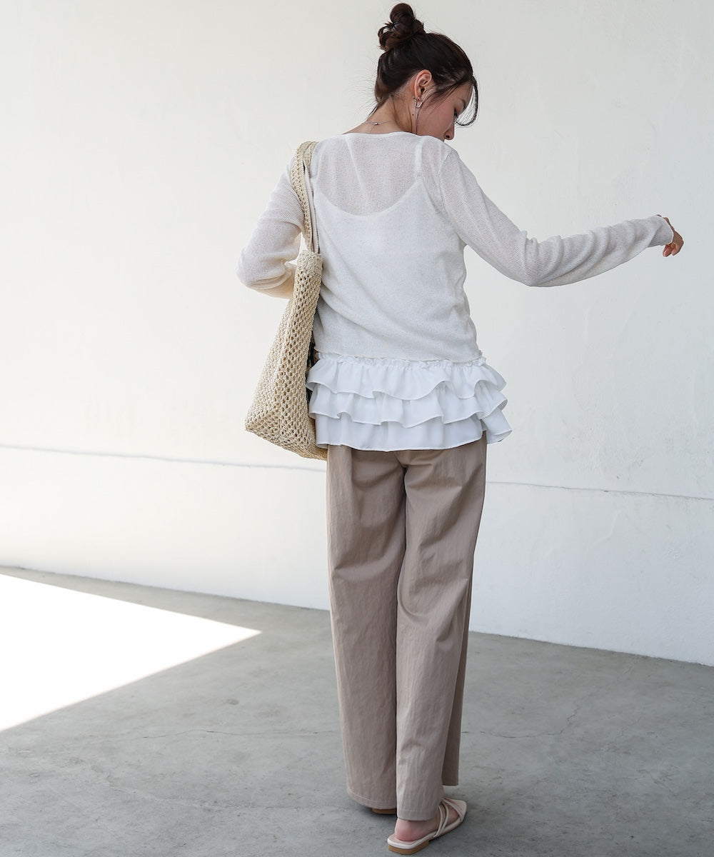 裾フリルキャミトップス